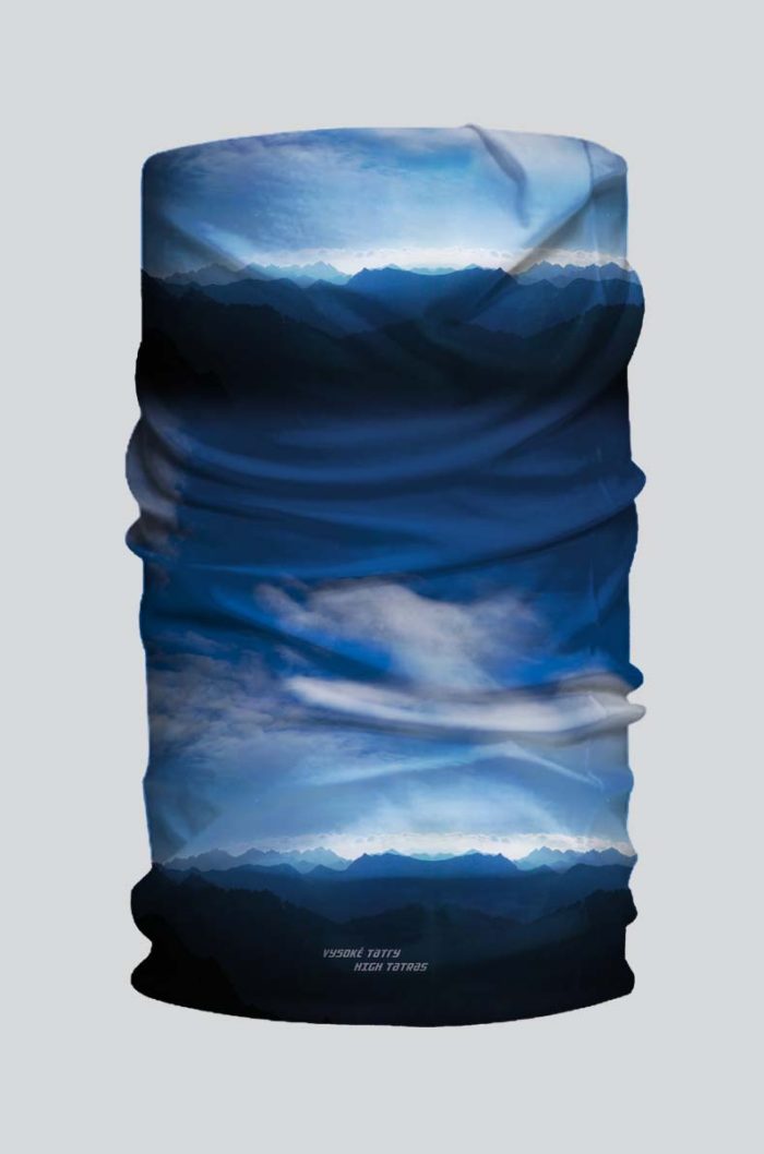 multifunkčná šatka bufka tatry panorama modrá