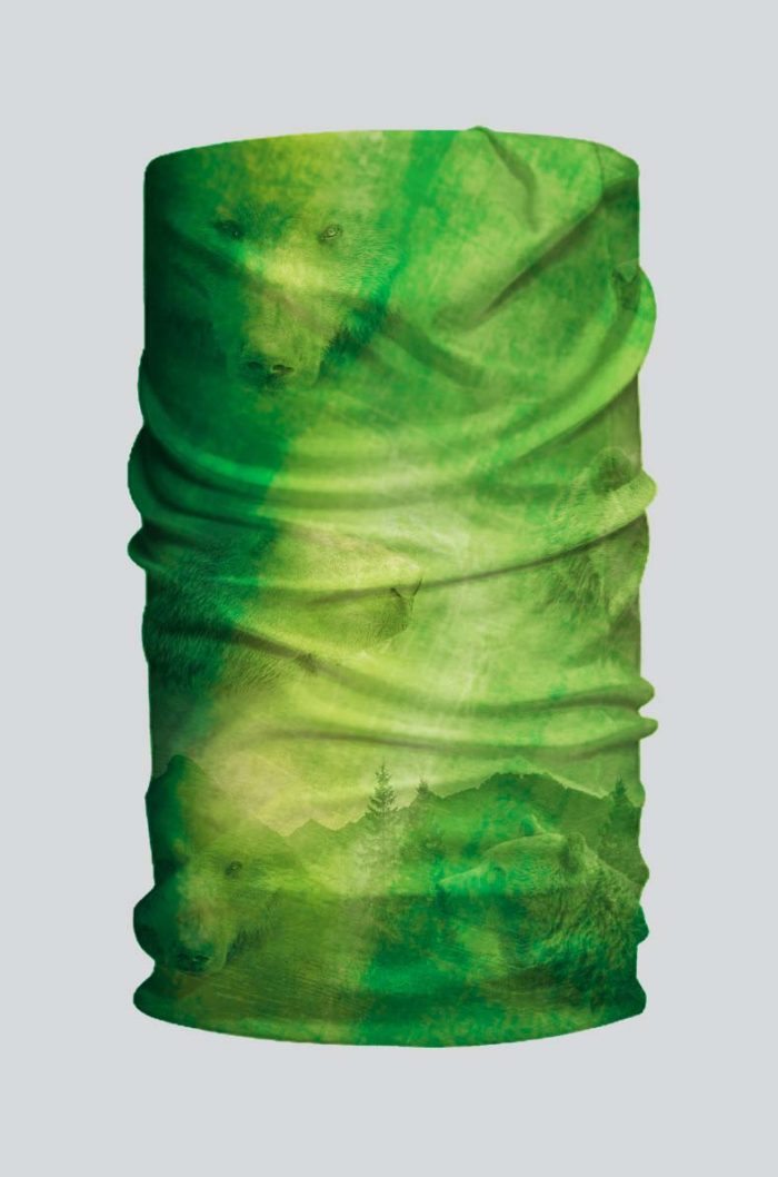 multifunkčná šatka bufka medvede zelená