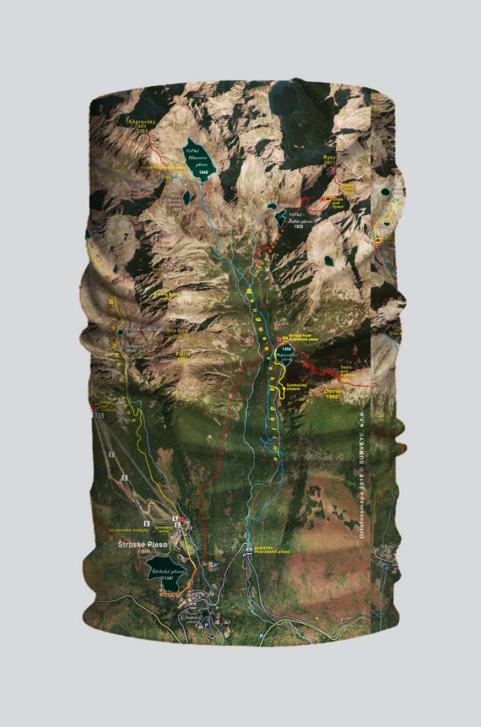 multifunkčná šatka peax ortofoto mapa vysoké tatry