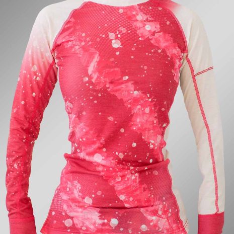 termoprádlo funkčné merino dámske dlhý rukáv outdoor ski winter red